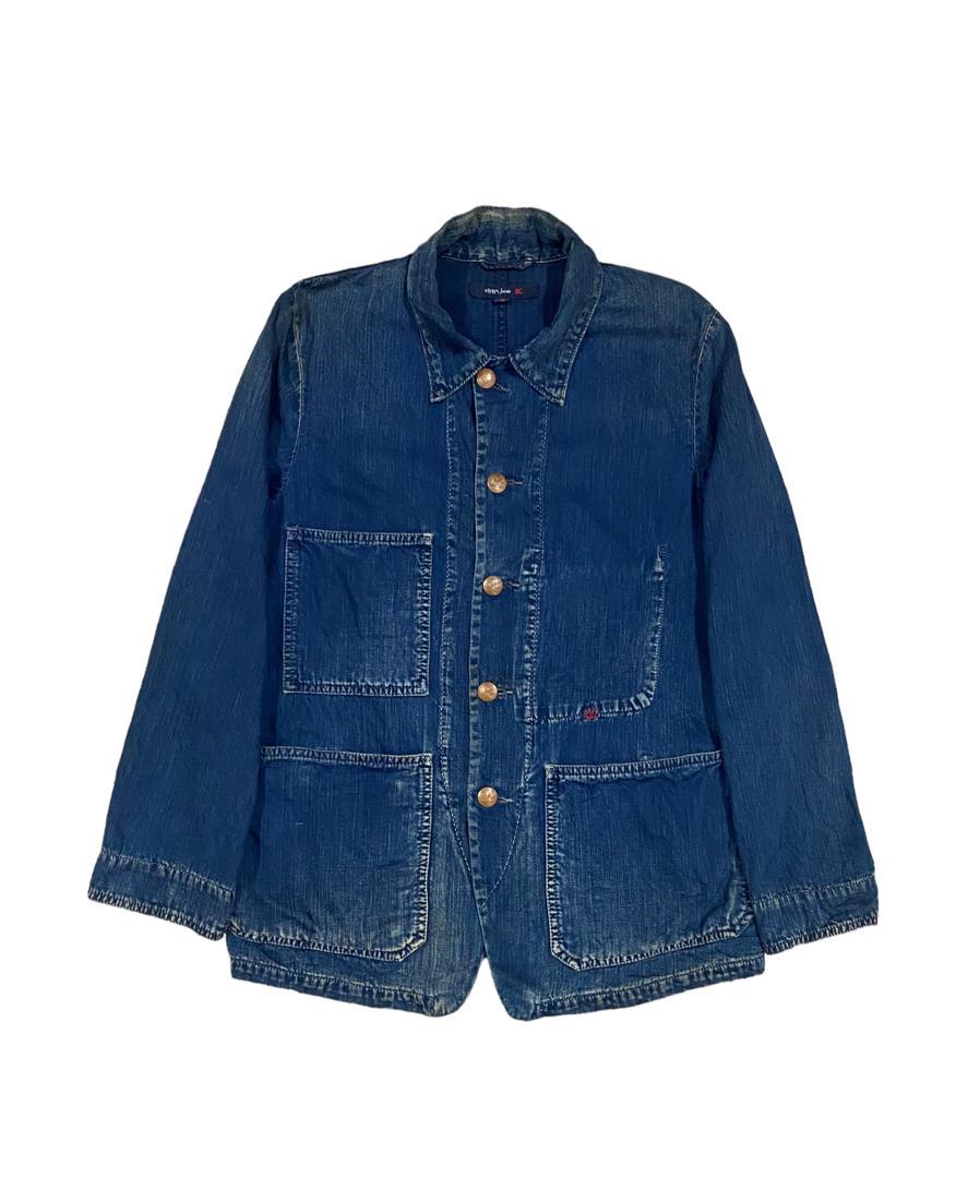 Vintage Indigo Dyed Denim Chore Jacket - Made in Japan