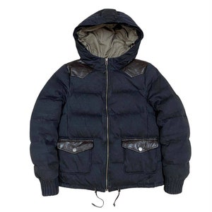 Autêntico Burberry London Blue Label Hoddie Puffer Casaco de penas de ganso Moncler tamanho 38