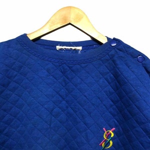 Vintage Yves Saint Laurent Quilted Button Pullover Embroidery Logo image 3