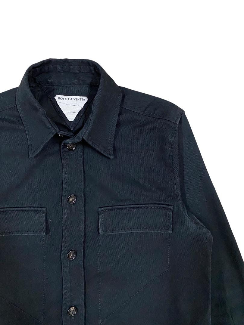 Bottega Veneta Uniform Casual Cotton Black Oxford Button Ups Size