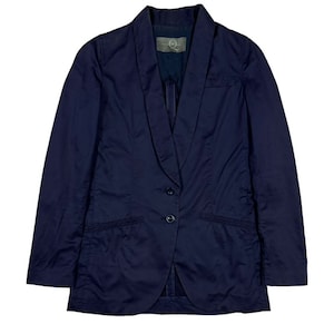 Luxury Alexander McQueen Blazer Coat Jacket Navy Blue Made In Japan Size 36