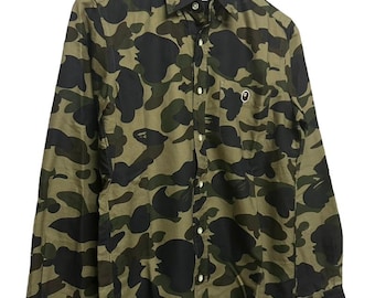 A BATHING APE☆ロゴ AAPE NOW CAMO OXFORD シャツ A BATHING APE シャツ 1ST CAMO APPLIQUE OXFORD BD SHIRT