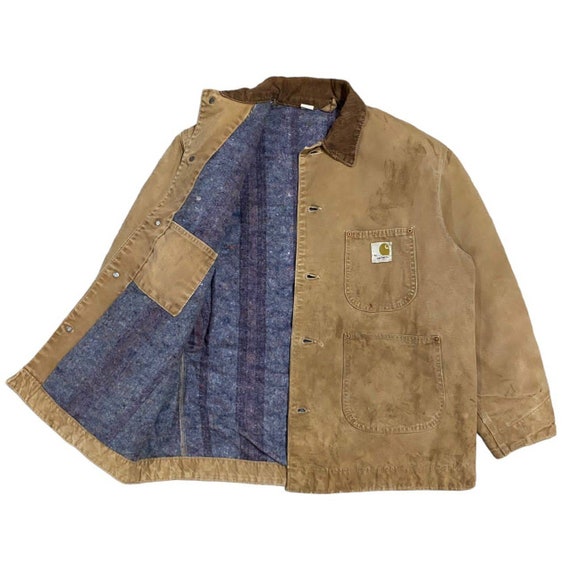 Vintage Carhartt J01 USA Made Detroit Jacket Blanket Lined