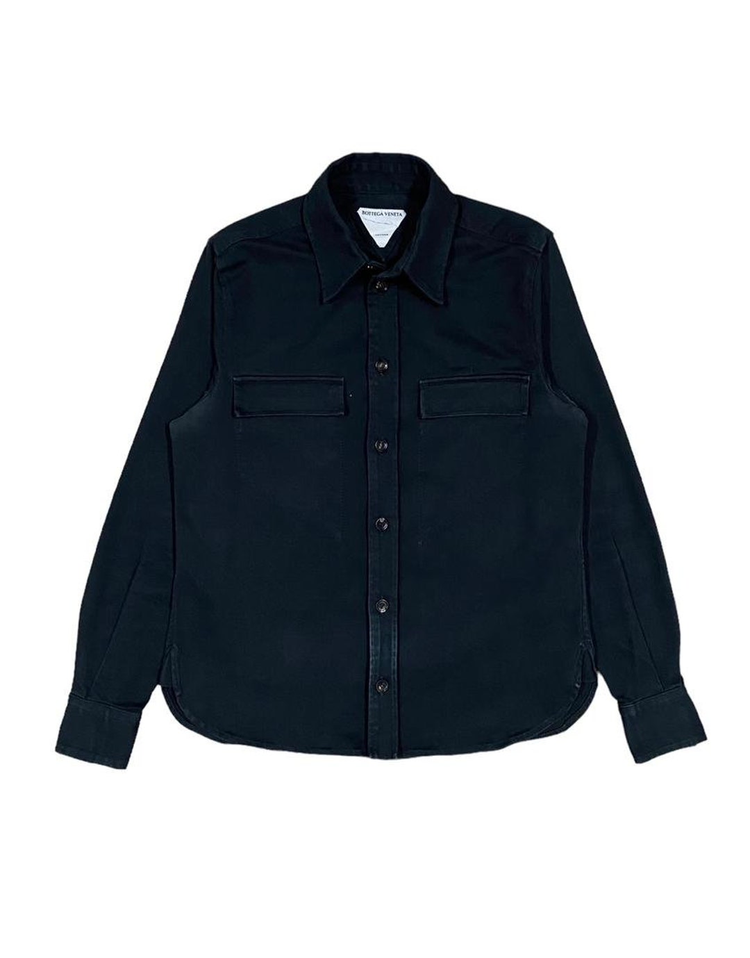 Bottega Veneta Uniform Casual Cotton Black Oxford Button Ups