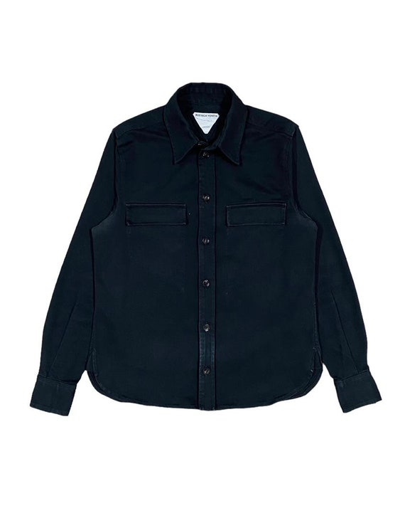 【関税込み】Bottega Veneta ブラック カシミア ボディスーツ Bottega Veneta Uniform Casual Cotton Black Oxford Button Ups