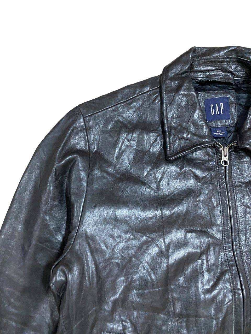ジャケット・アウター old gap high neck leather jacket y2k Vintage Gap Y2k Black Leather Jacket Yezzy Gap Leather Made