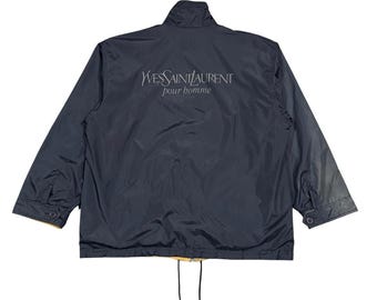 Vintage YSL Yves Saint Laurent Big Logo Casual Jacket - Etsy