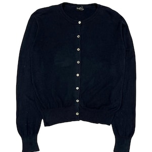 vintage Margaret Howell Angleterre cardigan bleu marine en tricot taille 2