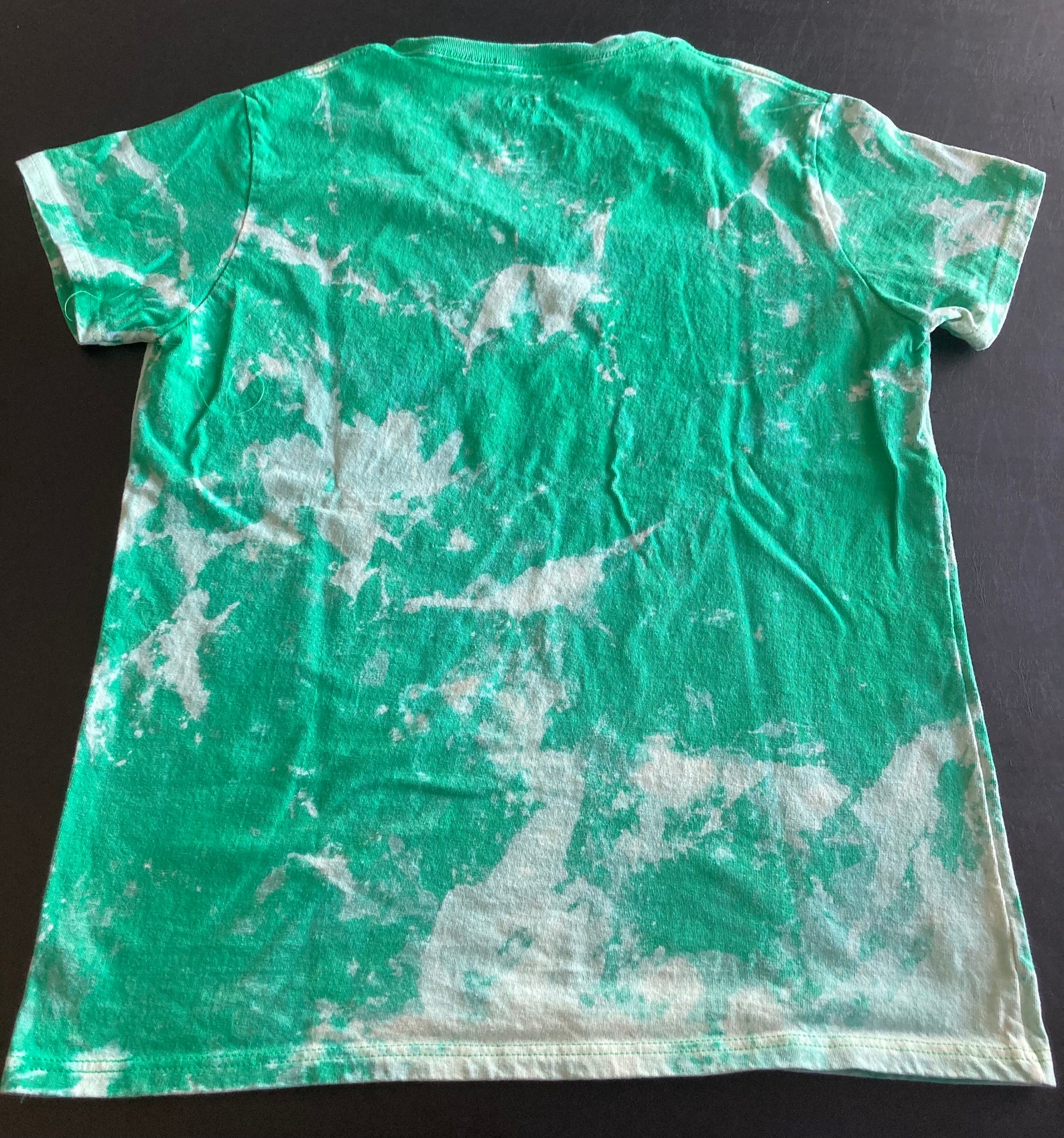 Beautiful Bleach Dyed Green V-Neck T-Shirt | Etsy