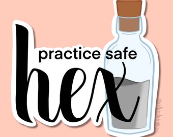 Practique la pegatina segura hex resistente al agua / Bruja / Brujería / Hechizos / Pagano / Regalos de bruja / Regalos de bruja