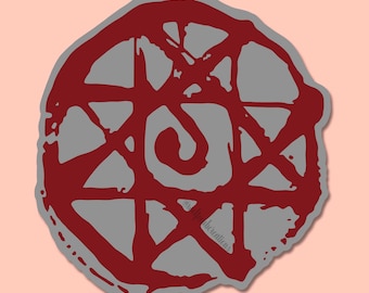Pegatina resistente al agua del sello de sangre del alquimista / Edward / Fullmetal / Anime / Alquimista / FMA / Hermandad / Alphonse / Alquimia / Elric