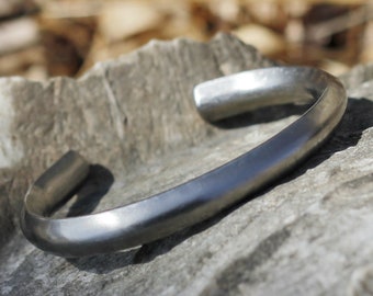 Titanium Cuffs - Double Arc Shape, 8.5mm x 5.6mm Heavy Rustic, bracelets for men or women, Handmade bangle, unique and great for gift!