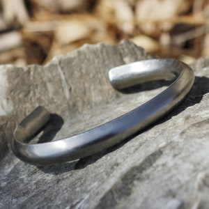 Titanium Cuffs - Double Arc Shape, 8.5mm x 5.6mm Heavy Rustic, bracelets for men or women, Handmade bangle, unique and great for gift!