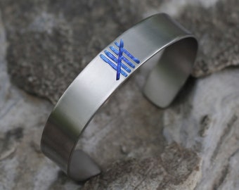 0.5" wide, Titanium Cuff Bracelet, 12.7mm x 1.2mm wide and thick, handmade  art bangle, 5th Anniversary Bracelet, Mens and Womens bangle