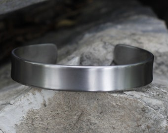 Titanium Cuff Bracelet, Multiple wide and thick optional, handmade bangle, traditional bangle, Mens and Womens bangle, matt silver bracelet