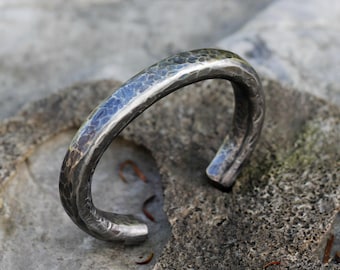 Titanium Cuffs - Hammered rustic rough style, hand made bracelet, great gift for him or her