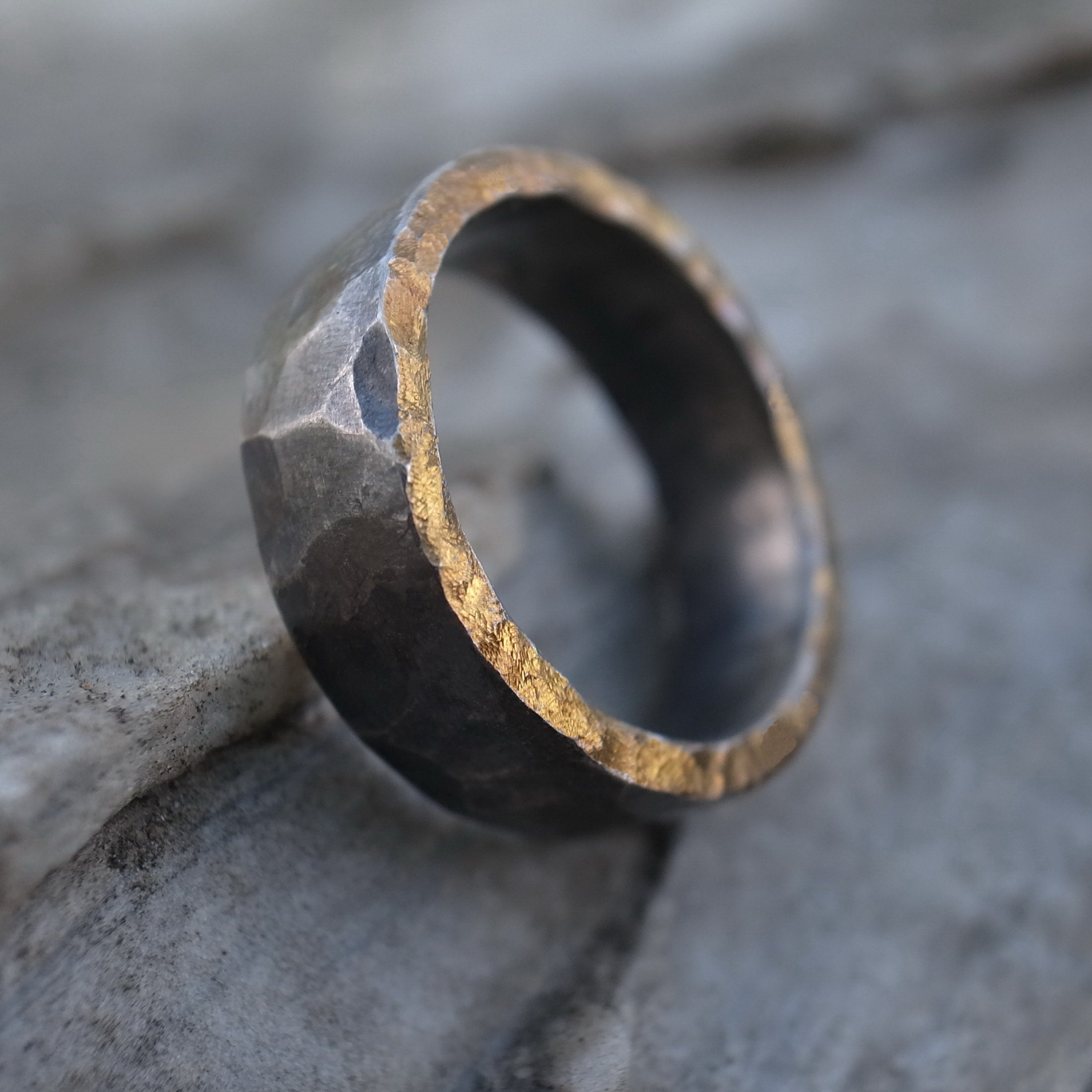 Hammered Mens Wedding Band, Wedding Ring, Rustic Titanium Ring Hammered Mens Wedding Band, Wedding Ring, Rustic Titanium Ring