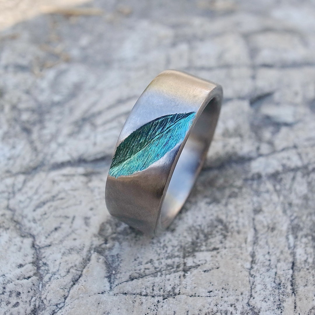 Mens and Womens Wedding Band Rustic Titanium Ring Hand Etsy