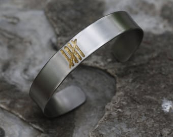 0.5" wide, Titanium Cuff Bracelet, 12.7mm x 1.2mm wide and thick, handmade  art bangle, 5th Anniversary Bracelet, Mens and Womens bangle