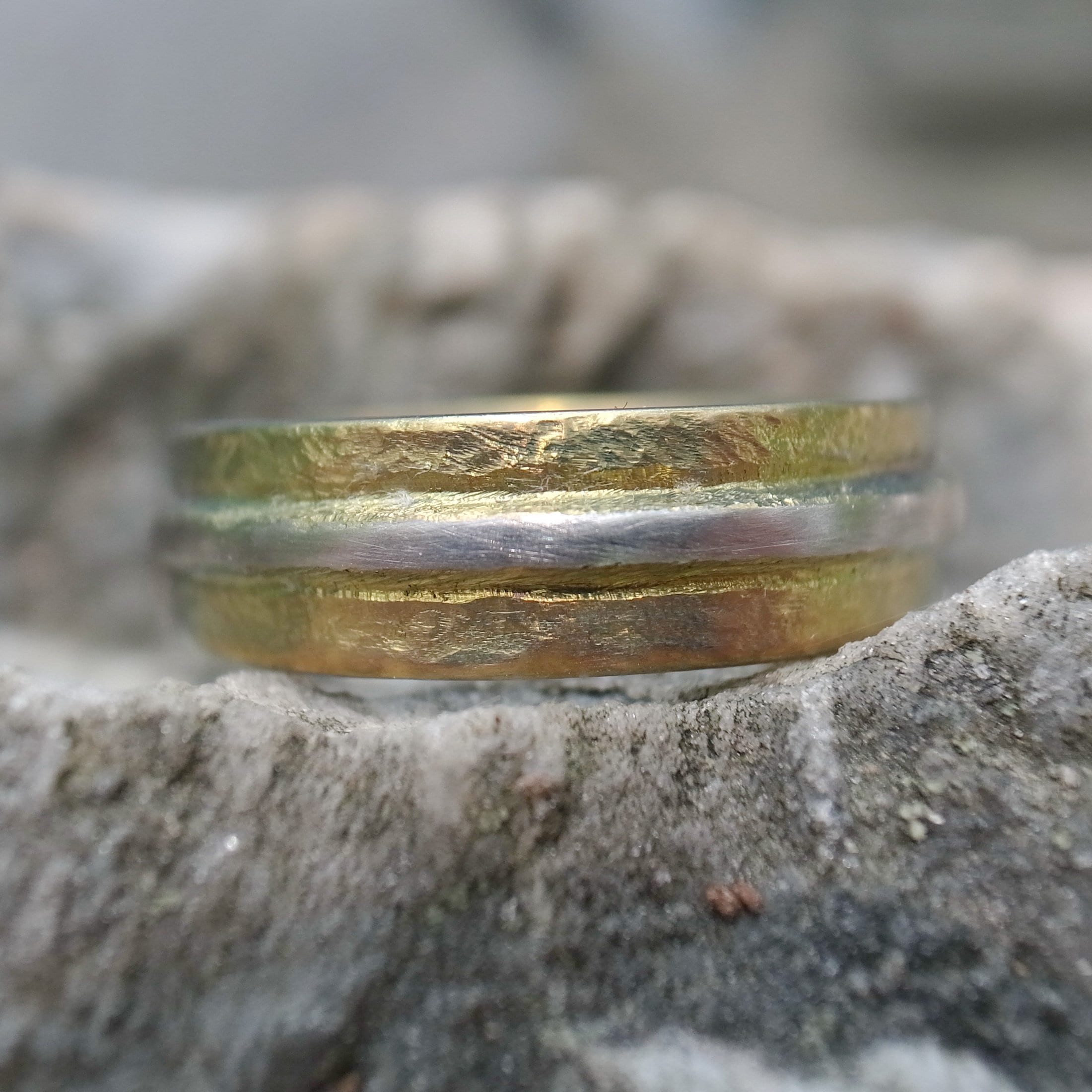 Mens and Womens Wedding Band, Rustic Titanium Ring, Handmade Rugged
