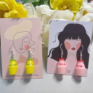 Banana Strawberry Milk Korean dangle earrings