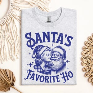 Santa&#39;s Favorite Ho T-shirt, kerstshirt, retro kerst grafisch T-shirt, grappig kerstshirt kerstman, shirt lelijk kerstfeest, shirt lelijk kerstfeest
