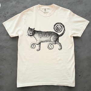 Medieval Cat T Shirt, Comfort Colors, Retro Cat Lover Vintage Graphic 90s Y2K Dark Academia Art Tattoo Fairy Core Funny Cat Mom Gift Tee