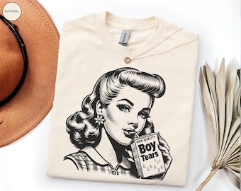 Boy Tears Juicebox T Shirt, Funny Tee, Vintage Graphic Shirt, Unisex Oversize Tee, Funny T Shirt, Retro Woman Tee, Girly Pop Tee, Gift Tee