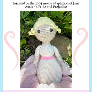 Jane Bennet PDF Crochet Pattern, Pride and Prejudice inspired crochet doll, crochet toy, PATTERN ONLY