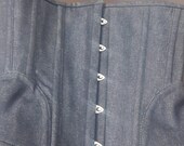 Denim Steel Boned Corset with Cotton Linning Small Size