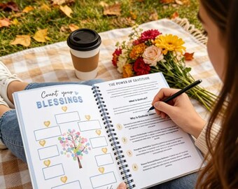Diario de gratitud para la reflexión / Cuaderno de bienestar con enfoque positivo guiado