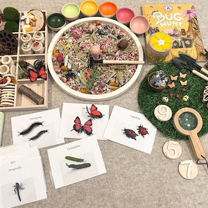 Montessori exclusive insect garden kit , bug hunter , spring activity , preschool , loose parts , sensory bin , fine motor skills , educatio
