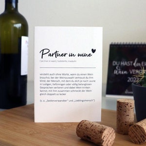 Grußkarte "Partner in wine"