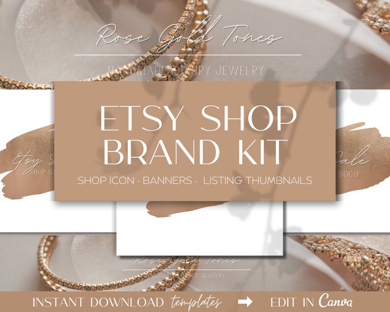 Jewelry Etsy Shop Kit Etsy Shop Banner DIY Canva Template Etsy