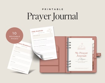 Printable Prayer Journal PDF, GoodNotes Digital Prayer Journal, Bible Study Notes, Gratitude Journal, Christian Bible Study