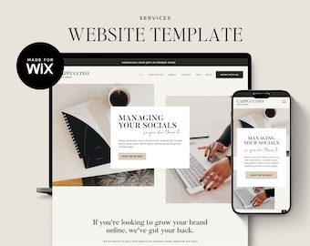 Wix Website Design Template for Social Media Manager, Virtual Assistant, Services Website, Minimal Website Design, Marketing Agency Wix