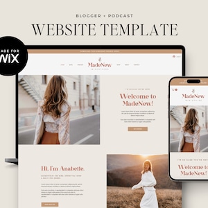 Wix Website Design Template for Blogger, Podcast Website, Minimal Website Design, Blog Website, Personal Website Template