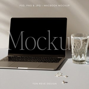 Minimalist Laptop Mockup, MacBook Mockup, Device Mockup, Website Mockup, Modern Branding Mockup, Mockups for Designers