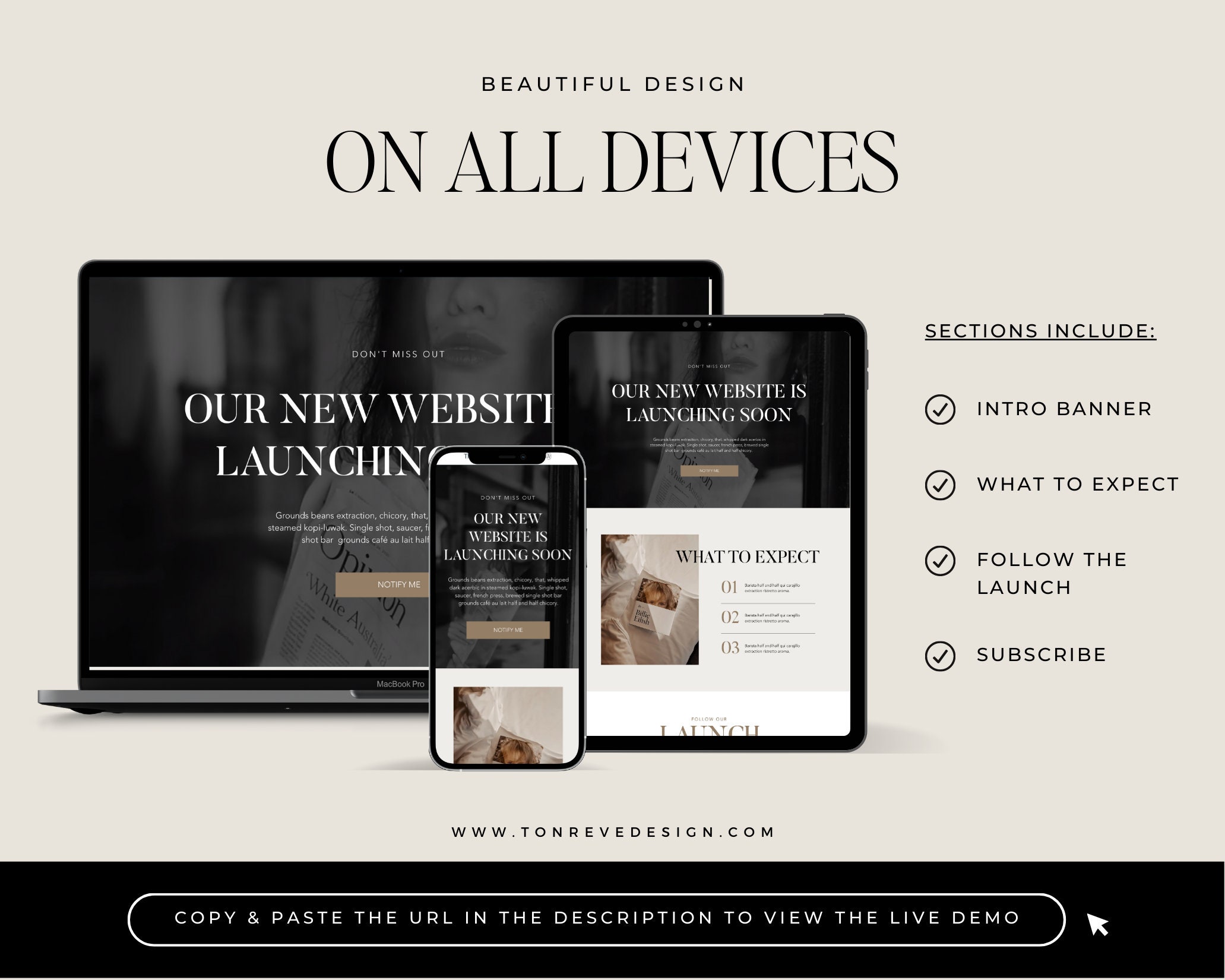 Wix Landing Page Template, Coming Soon Page, Landing Page Design