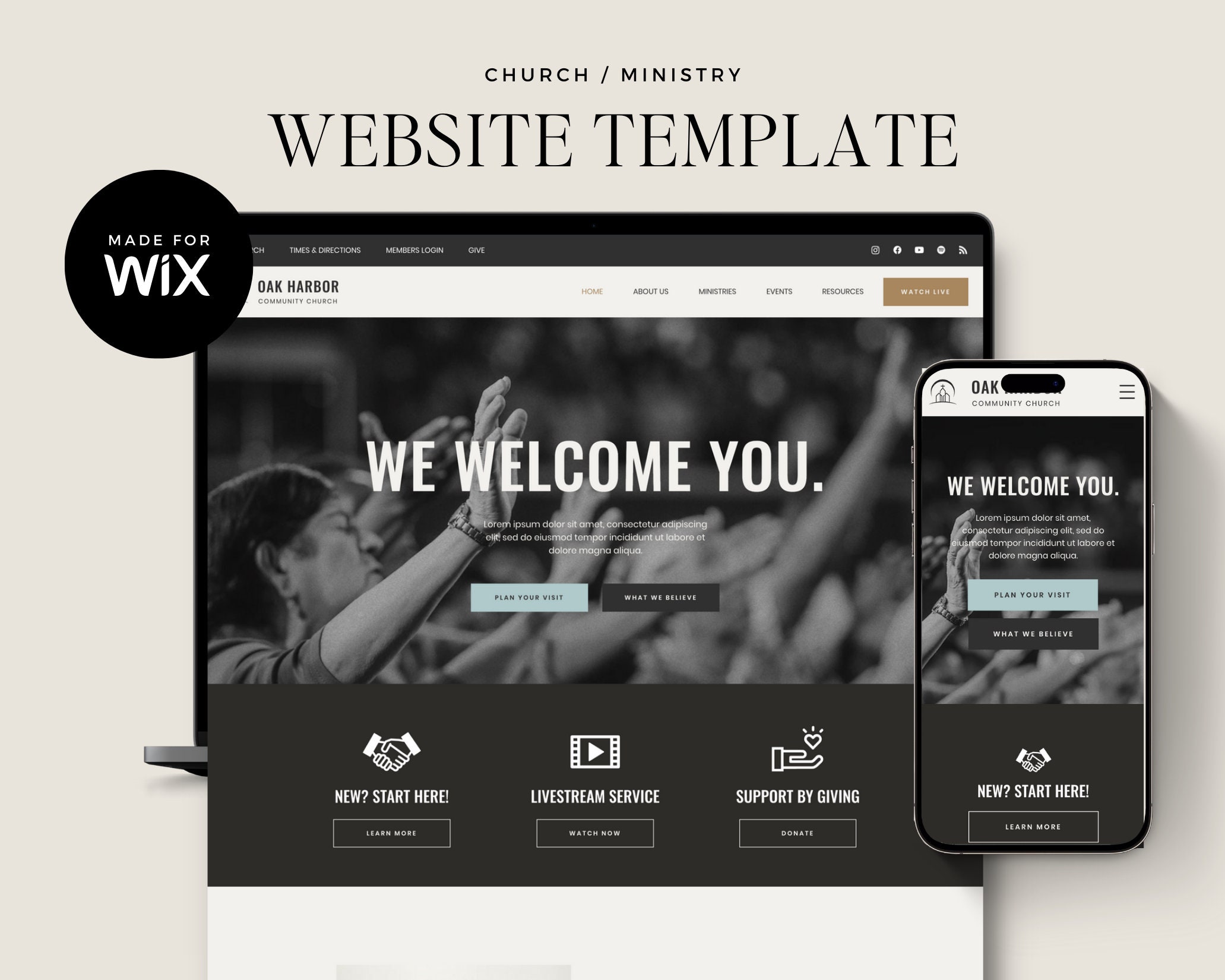 Wix Website Template for Churches, Premade Website Template for Pastors Wix Website Template for Churches, Premade Website Template for Pastors