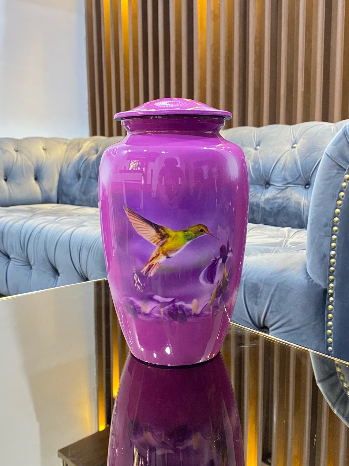 Adult Urn Humming Bird Purple Pink Cremation Urn Cremation Etsy