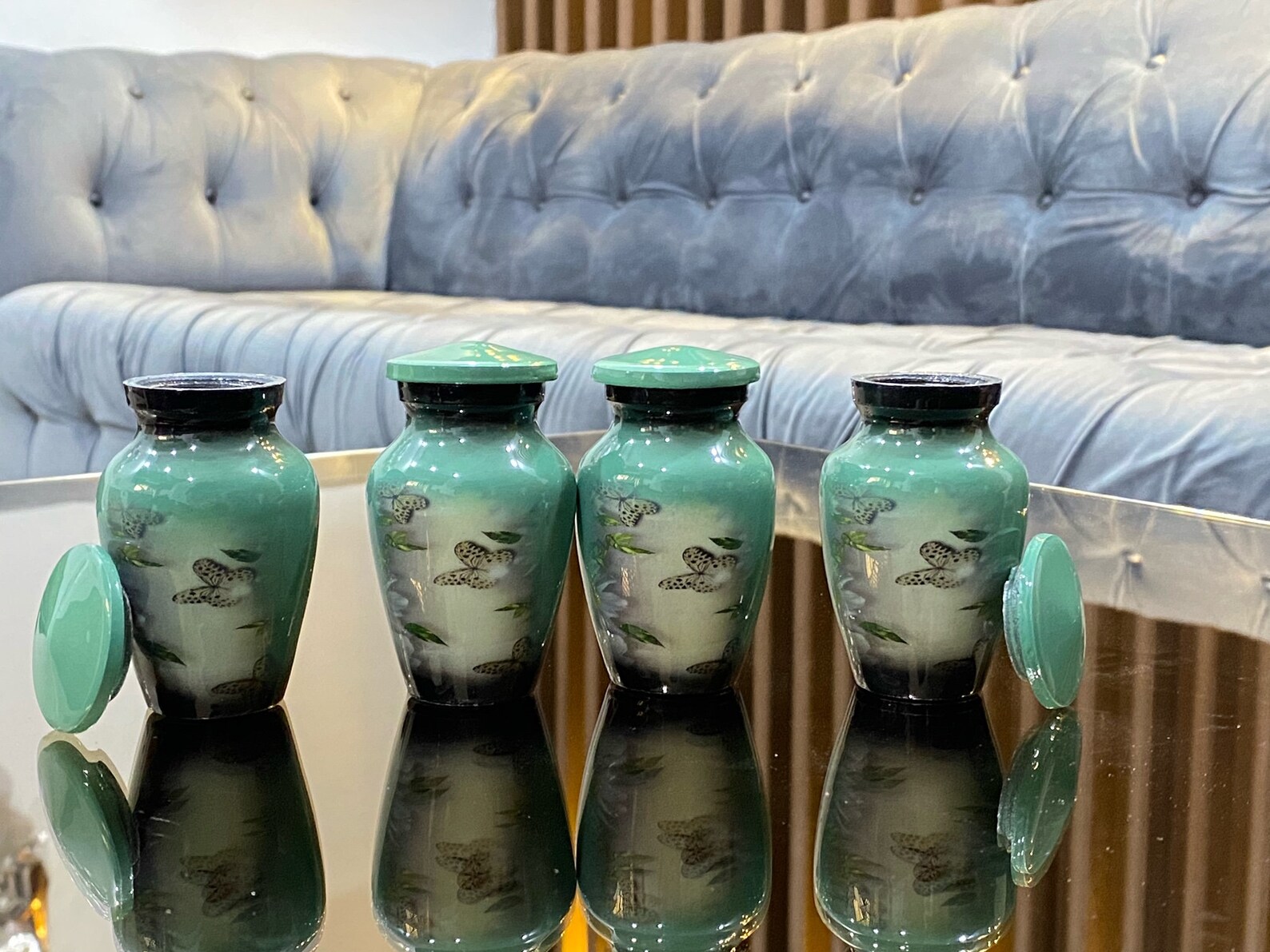 Mini Urna Funeraria In Ceramica - 110ml, Verde, Per Ceneri Umane O Animali - Foto 6