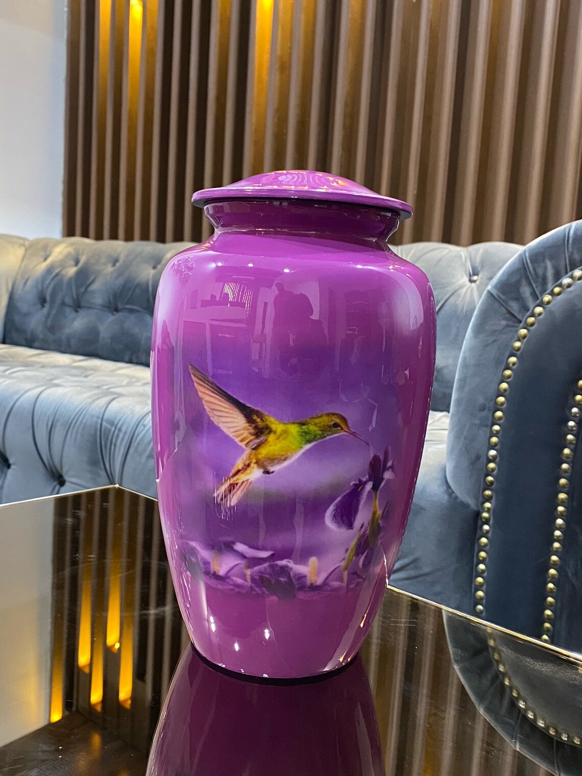 Adult Urn Humming Bird Purple Pink Cremation Urn Cremation Etsy