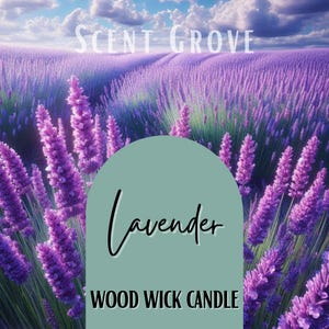 Lavender scented Wood Wick Soy Candle natural fragrance eco friendly non toxic