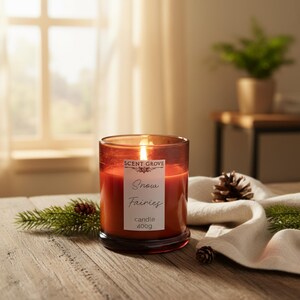 Candle Snow Fairies scented Wood Wick Soy Candle non toxic vegan pet friendly sweet scent designer dupes perfume type local aussie seller