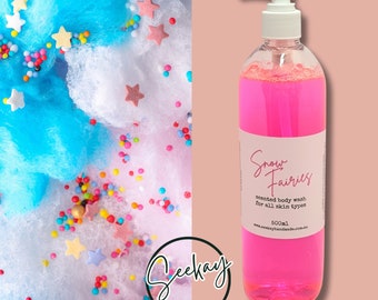 Body Wash, Snow Fairies scented contains coconut oil and Vitamin E