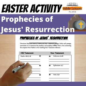 Prophecies for Jesus Resurrection, Jesus Resurrection, Easter Activity, Jesus Prophecy Activity, Sunday School Easter, Christian School