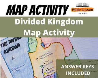 Divided Kingdom Map Activity: Bible Study, Homeschool (PDF Pattern)