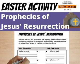 Jesus Resurrection Prophecy Activity: Easter, Sunday School (Printable)
