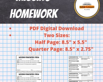 Homework Forms Missing Homework Homework Pass Classroom - Etsy